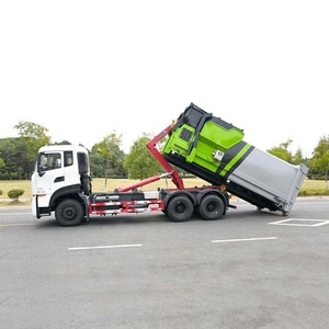 รถบรรทุกเก็บขยะแบบตะขอเกี่ยว OEM Dongfeng พร้อมตู้คอนเทนเนอร์บีบอัดแบบถอดได้สำหรับการเก็บและขนย้ายขยะมูลฝอย - Product Image 3