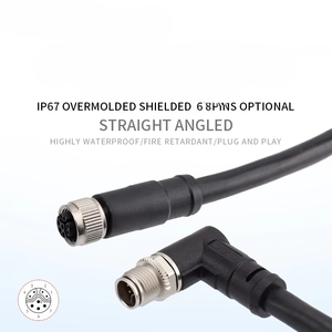 สายอีเธอร์เน็ต PVC M12 แบบขึ้นรูป หัวต่อชาย-หญิง ยาว 1 เมตร รหัส Y 6 8 พิน สำหรับสายอีเธอร์เน็ต ขายดี - Product Image 2