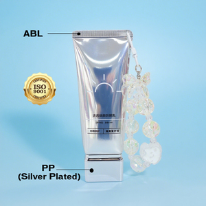 <span class=keywords><strong>Tube</strong></span> rectangulaire laminé ABL à texture métallique argentée haut de gamme pour récipient d'apprêt en plastique solaire - Product Image 2