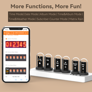แสงดิจิตอลที่มีสีสันมินิ IPS <span class=keywords><strong>Nixie</strong></span> WIFI นาฬิกาตั้งโต๊ะสําหรับห้องเล่นเกม Elekstube เดสก์ท็อปนาฬิกาดิจิตอลตกแต่ง - Product Image 5