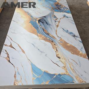 Amerカスタマイズ高光沢UV大理石シート3D印刷1220*2440 UV <span class=keywords><strong>PVC</strong></span>大理石シート壁パネル用