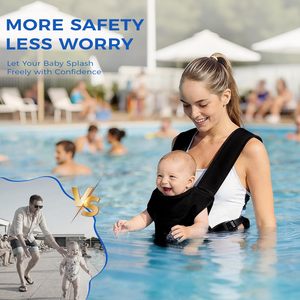 Porte-bébé ergonomique léger et réglable pour bébés et tout-petits, pour papa et maman, idéal pour la piscine, la plage, la randonnée et les voyages - Product Image 6