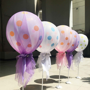 Confeti de látex para globos, hilo de red de 12 pulgadas, lazo para globos <span class=keywords><strong>Bobo</strong></span>, envoltura de lunares, decoración para fiesta de boda, 2 uds. - Product Image 3