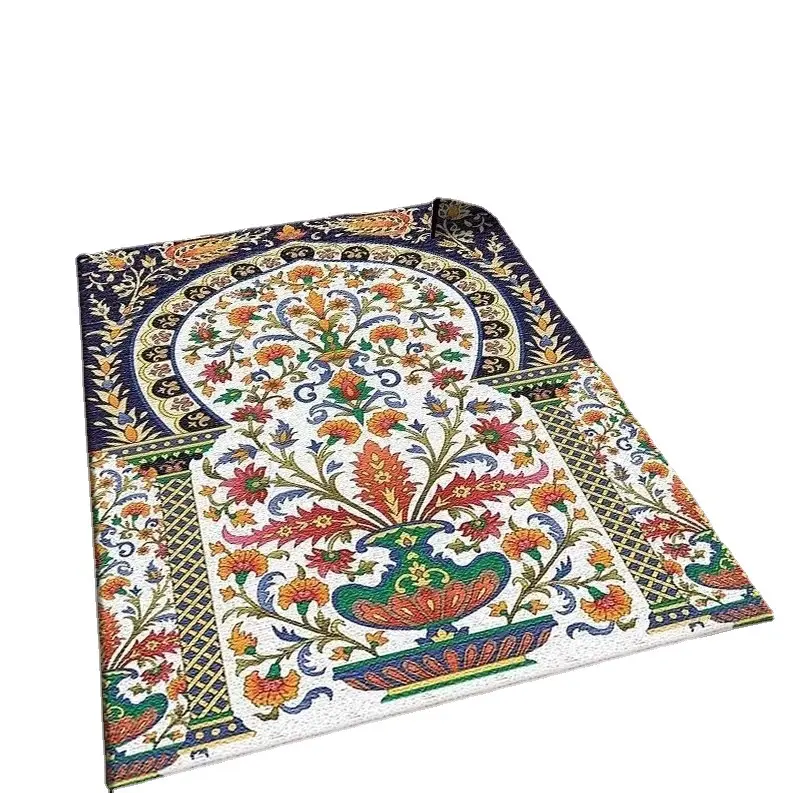 현대적인 스타일 미끄럼 방지 폴리에스터 열전사 인쇄 침실 거실 카펫 기도 이슬람 빨 카펫과 깔개