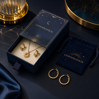 Boîte à bijoux de luxe personnalisée avec logo, pochette en velours, emballage cadeau pour collier et boucles d'oreilles, vente en gros