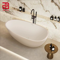 Baignoire autoportante de salle de bain de luxe personnalisée baignoire autoportante en faux marbre blanc artificiel en résine à surface solide