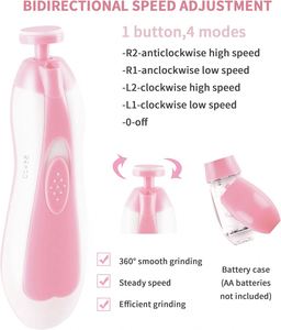 Coupe-ongles électrique pour bébé, lime à ongles pour bébé sans griffes tranchantes, 6 en 1 avec lumière de sécurité, soin des ongles des nouveau-nés - Product Image 4