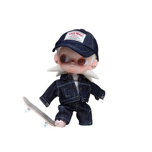 Zsiga 20Cm <b>Doll</b> Clothes Skateboard Denim Outfit 1/8 Scale Posable Boy <b>Doll</b> Wear - Product Image 5