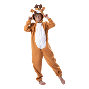 Pijamas de Reno para Niños MS, Mono de Franela Suave con Diseño de Ciervo para Disfraces Navideños y Ropa de Dormir - Product Image 2