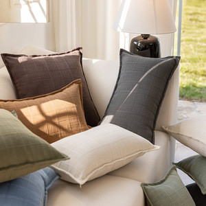 Copricuscino Minimalista in Poliestere a Doppia Faccia con Motivo a Quadri Bohémien <span class=keywords><strong>per</strong></span> <span class=keywords><strong>Divani</strong></span> <span class=keywords><strong>e</strong></span> <span class=keywords><strong>Poltrone</strong></span> - Product Image 2