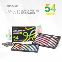 Set Pulpen Gel Plastik Mewah Berujung Berlian 1.0mm Desain Potongan Kristal 54 Warna Pulpen Akrilik untuk Buku Tamu Pernikahan & Hadiah Kantor