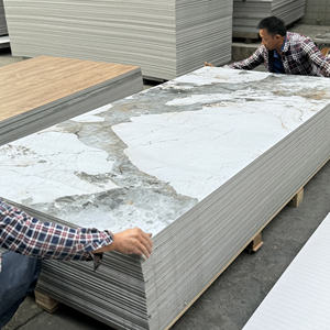 แผ่นหินอ่อนพีวีซีแผ่นผนังกันแสงยูวีเงาสูงขนาด1220*2440มม. สำหรับตกแต่งผนังภายในแผ่นไม้วีเนียร์ไม้ไผ่ทนไฟ - Product Image 2