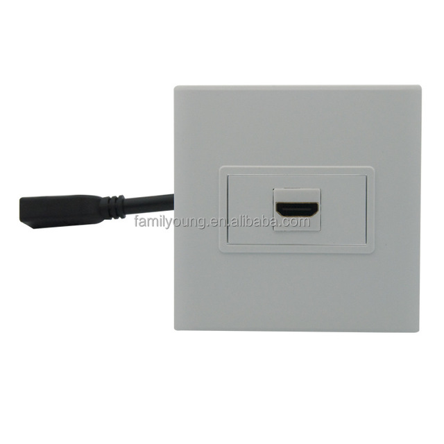 2.0 Female to Female Wall Panel Faceplate High Definition Module Slot With 20cm Cable 4K 3D 86 Type Wall Panel Socket