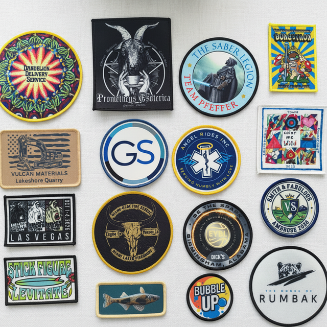Custom Embroidered Patches Iron on Sublimation Heat Transfer Printed logo Patches for Clothing