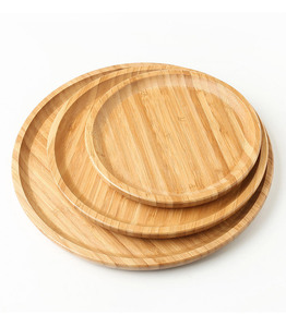 Assiette à dîner en bambou en bois <span class=keywords><strong>massif</strong></span> multi-taille couverts ronds palette carrée <span class=keywords><strong>plateau</strong></span> à dîner en bambou personnalisé - Product Image 2