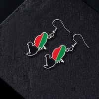 Boucles d'oreilles pendantes de haute qualité en acier inoxydable, style ethnique, tendance, accessoires de voyage pour femmes, motif drapeau de la Martinique