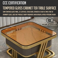 Ensemble de table basse et meuble TV extensible moderne de luxe or et blanc avec rangement YOUTAI