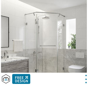 Panneau de douche en verre acrylique sans cadre carré moderne avec cadre noir, épaisseur 12 mm, marque George More, garantie <span class=keywords><strong>5</strong></span> ans - Product Image 6