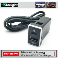 Adaptateur de chargeur rapide universel pour voiture, prise USB double port Type C PD & QC3.0, 12V/24V pour Corolla et tous les véhicules