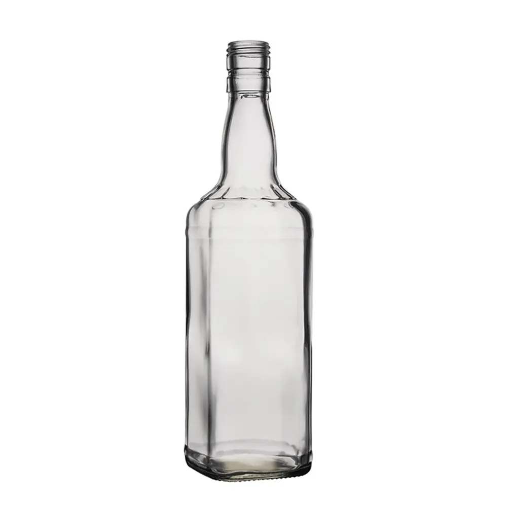 Berlín embalaje cuadrado espíritus transparente de la botella de champán Whisky Vodka 500ml 700ml espíritu botella