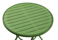 Table d'extérieur ronde en métal vert mat nordique KD, résistante aux intempéries, pour jardin, patio, bistrot, café, balcon, cour, restaurant