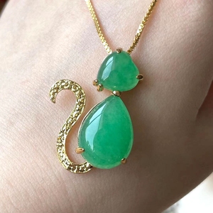 สร้อยคอเต่า, จี้เต่าหยก, จี้เต่าหยกสีเขียวสวยงาม อายุยืนยาว ประดับทอง 18K ขายดี - Product Image 4