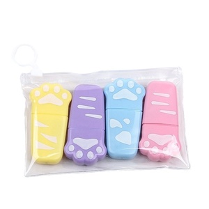 Evidenziatore Creativo a Punta Scalpello a Forma di Zampa di Gatto, 4 Colori, per Studenti delle Scuole Elementari, Pennarello per Graffiti e Pittura, Penna Speciale per Quaderni, Colorato - Product Image 5