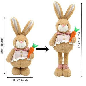 Standing Long Leg <b>Easter</b> Bunny Plush Figurine Tall Stuffed Rabbit Ornament for Spring Home Garden Decoration Kids Birthday <b>Gift</b> - Product Image 3