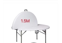 Tables rondes blanches portables pour banquet de mariage, restaurant, 10 places pliables, repas en plastique