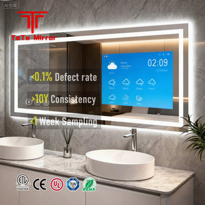 Tete thông minh khách sạn hình chữ nhật tắm gương trong số lượng lớn cảm biến cảm ứng chuyển động kép chuyển đổi chống sương mù Kính lúp BT loa đồng hồ Temp LED - Product Image 1
