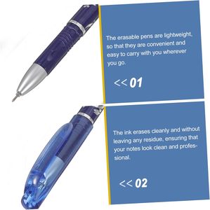Boligrafo Borrable Promotional Plastic Gel Pen with Eraser Custom Logo 0.5mm Blue Ink Office & School Use Gift Wholesale - Product Image 2