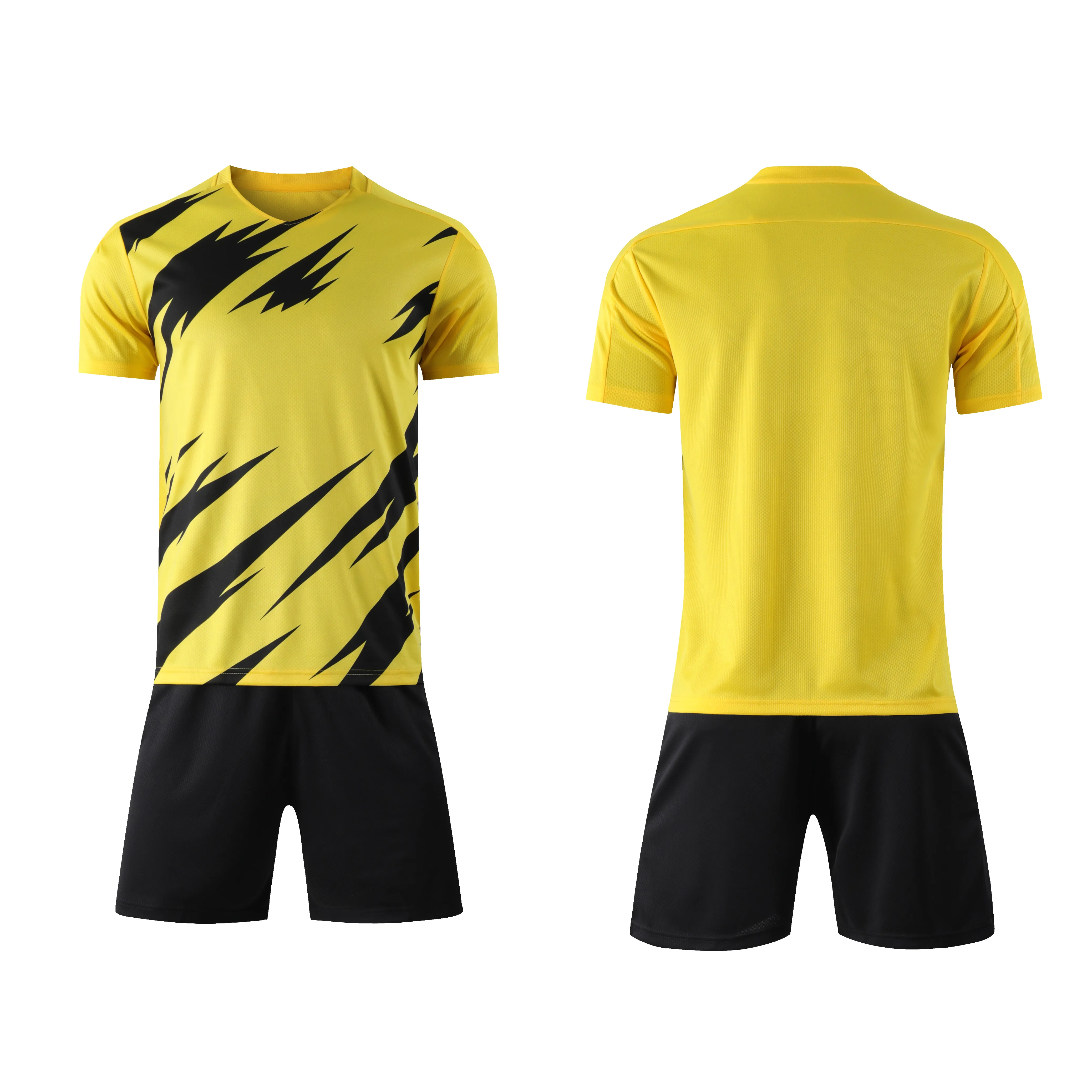 Camisetas de fútbol a rayas para hombres, Jersey de fútbol amarillo de calidad tailandesa, nueva temporada, venta al por mayor, 21/22
