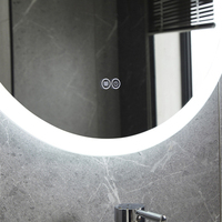 Miroir intelligent rond moderne à LED pour salle de bain avec lumière Toilette murale IP44 pour la maison et l'hôtel Miroirs de bain éclairés
