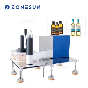 ZONESUN ZS-TB3手動小型プラスチックラウンドスクエア六角ボトル粘着ステッカーラベリングマシン