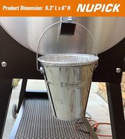 Seau d'égouttement de graisse d'acier inoxydable avec le kit jetable de revêtement de papier d'aluminium compatible pour toutes sortes de grilles de granule