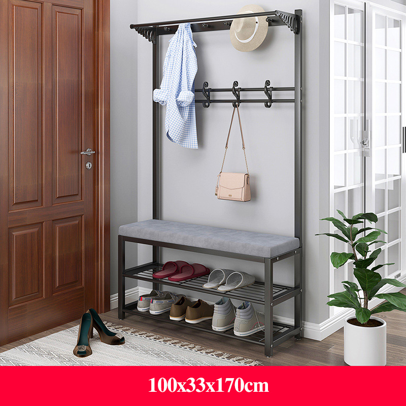 Coat rack and shoe changing combination-100*33*170cm