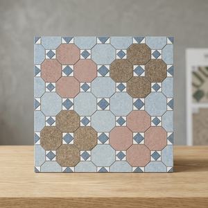 Carreaux de sol en céramique marocains 300x300mm, motif floral coloré émaillé, finition mate, pour cuisine et salon - Product Image 6