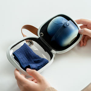 Service à thé de voyage Blue Lotus Pond théière en céramique grossière Portable avec <span class=keywords><strong>2</strong></span> tasses sac de rangement de voiture boîte-cadeau - Product Image 2