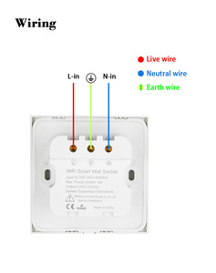 XZJ Tuya <span class=keywords><strong>Wifi</strong></span> Smart <span class=keywords><strong>Socket</strong></span> UK Universal 240V 16A Vidrio templado IP44 Enchufe de pared con material plástico - Product Image 3