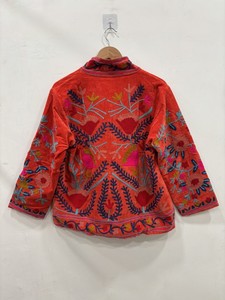 Indian Suzani Embroidery <b>Velvet</b> <b>Jacket</b> Suzani Boho Coat Unisex Spring <b>Jacket</b> Ethnic Luxury Outerwear for Stylish <b>Women</b> - Product Image 4