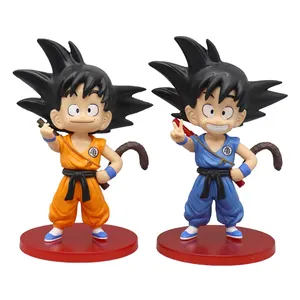 귀여운 애니메이션 인형 2 색 옷 16cm 애니메이션 드래곤 슈퍼 Saiyan 어린 시절 아들 Goku 액션 피규어 장난감