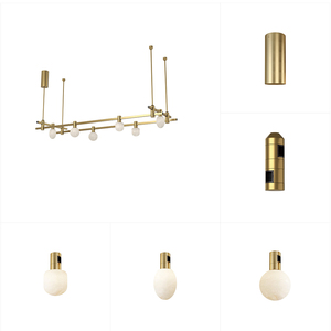 Kit de Iluminación LED de Riel Ajustable de Latón Cepillado, Foco de Techo Empotrado Estilo Mid-Century, Lámpara de Techo para Cocina - Product Image 3