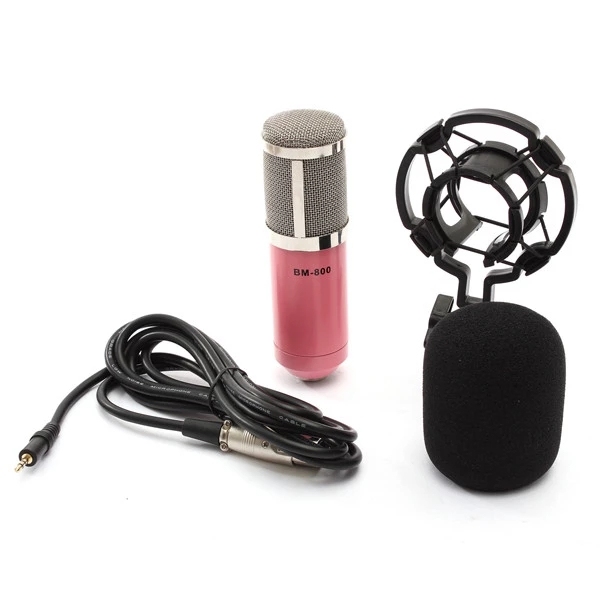 Pro BM800 Condenser Microphone Studio Record Dynamic Mic for Radio Broadcasting Studio Ktv Microphone Wired Stand
