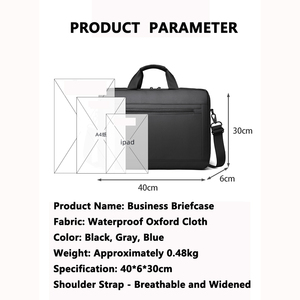 16 pulgadas elegante y de moda impermeable de los hombres PU Crossbody Sling Laptop Maletín con Outlooking Maletín de la computadora - Product Image 2