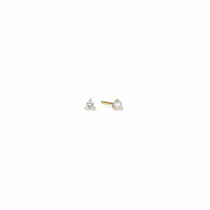 Pendientes pequeños de oro de 14k y diamantes naturales - Product Image 1