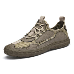 Zapatos de Hombre Hechos a Mano, de Cuero Genuino, con Cordones de Malla, Transpirables, con Suela de Goma, para Todas las Estaciones, para Montañismo, Viajes y Deportes al Aire Libre - Product Image 4