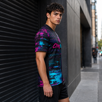 Camiseta de Fútbol con Patrón Cyberpunk Glitch, Diseño Digital Pixel Tech, Camiseta de Fútbol Personalizada