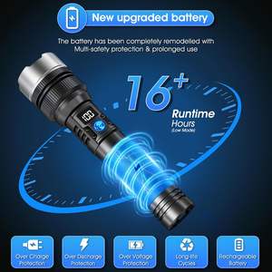 सुपर पावर व्हाइट एलईडी लाइट सामरिक फ्लैशलाइट रिचार्जेबल लाइट रिचार्जेबल प्रकाश चमक जलरोधक एब्स मल्टीफंक्शन टॉर्च - Product Image 5