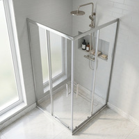 Paroi de douche en verre trempé 8 mm avec revêtement anti-calcaire, cadre chromé, design moderne, garantie 3 ans, coulissante, entretien facile