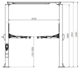 Elevador Hidráulico para Autos LAUNCH TLT250ATW 5T de Doble Columna y Doble Cilindro de Alta Resistencia con Altura de Elevación de 1920 mm - Product Image 4